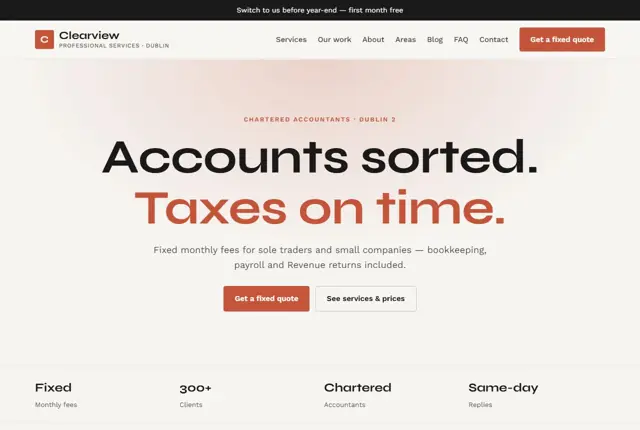Design 2 for a accountancy firm website