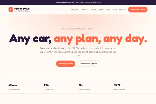 Design 3 for a car rental company website
