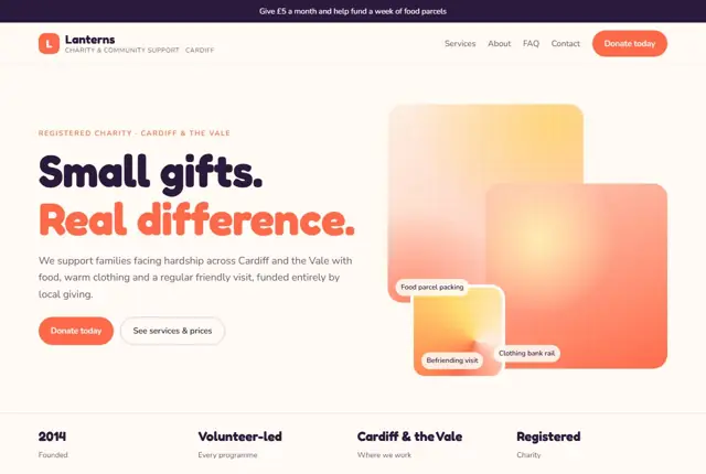 Design 2 for a charity website
