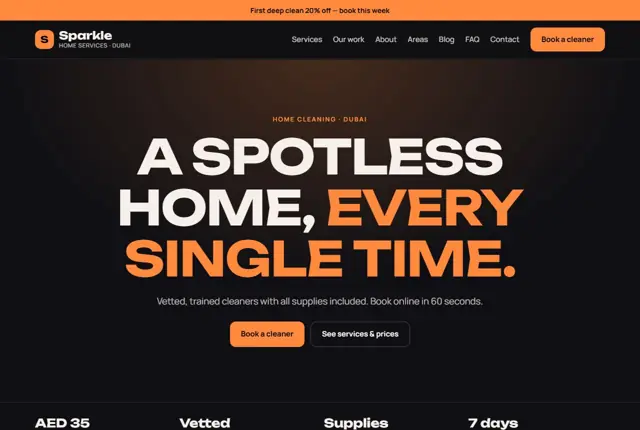 Design 3 for a cleaning company website