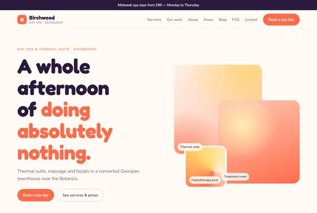 Design 2 for a day spa website
