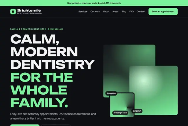 Design 3 for a dental practice website