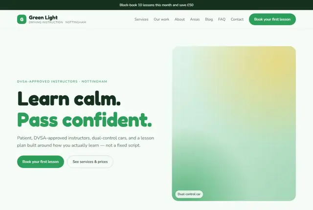 Website template for driving schools & instructors