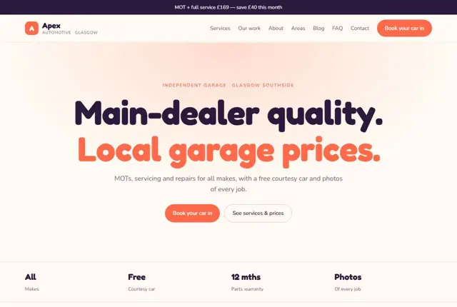 Design 3 for a garage website