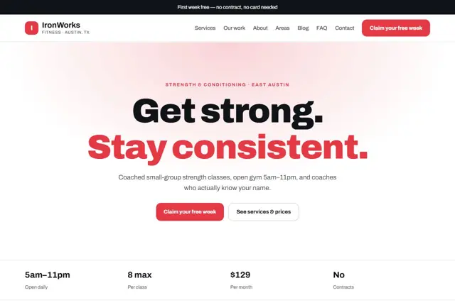 Design 3 for a gym website