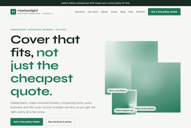 Website template for insurance brokers