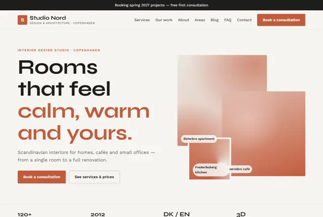 Website template for interior designers & architects