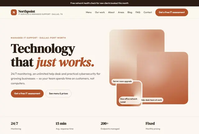 Design 3 for a IT support company website