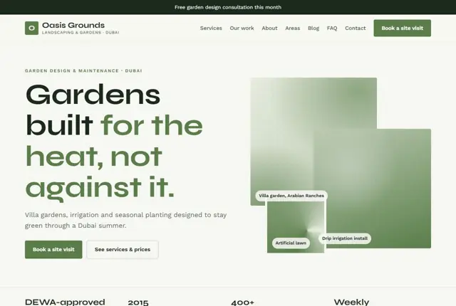 Website template for landscapers & garden designers