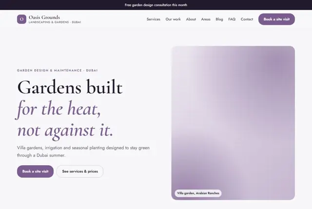 Design 3 for a landscaping business website