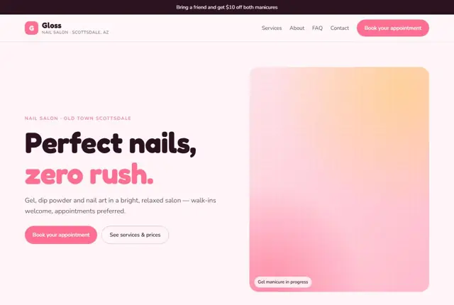 Website template for nail salons