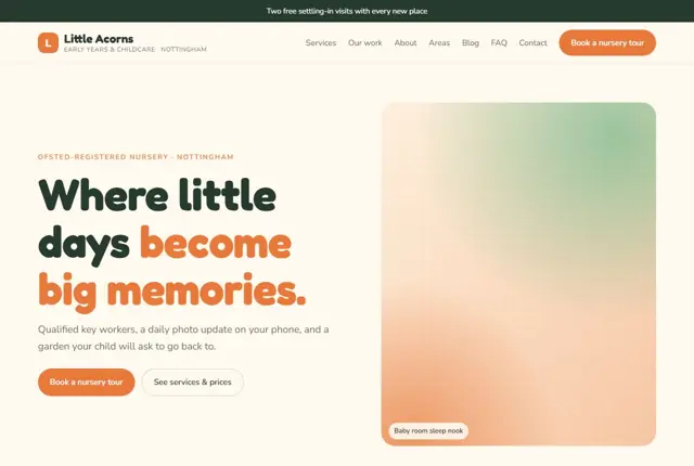 Website template for nurseries & preschools