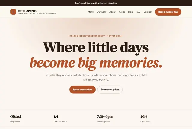 Design 2 for a nursery website