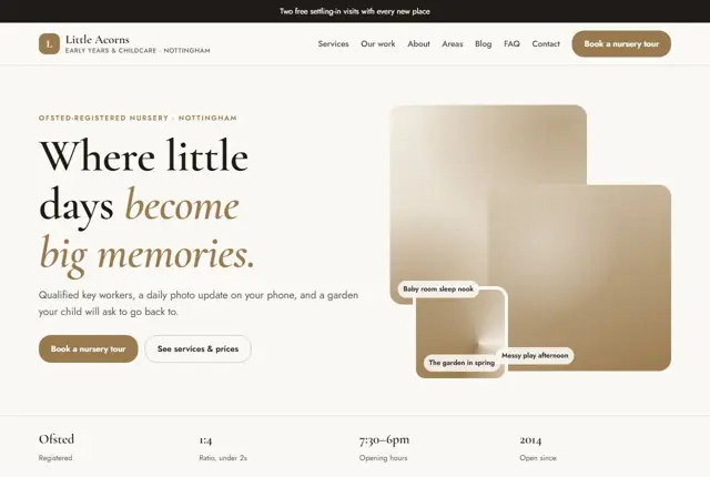 Design 3 for a nursery website