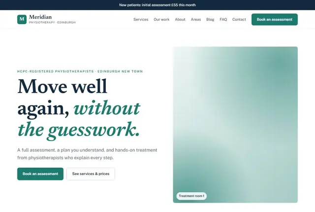Website template for physiotherapy clinics