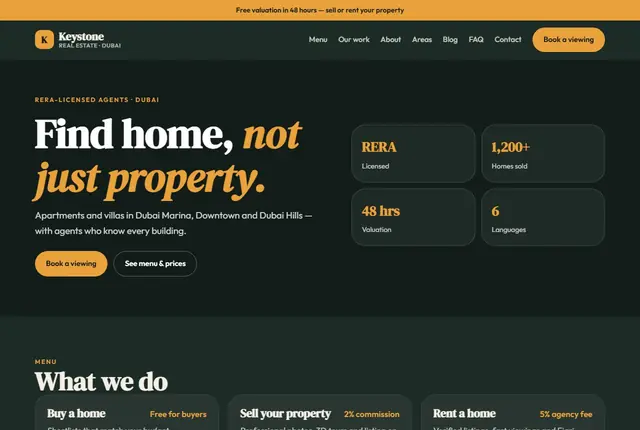 Design 2 for a estate agency website