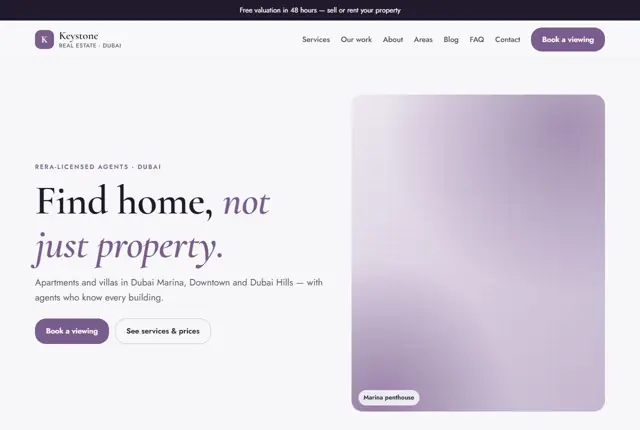 Design 3 for a estate agency website
