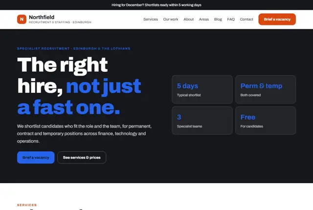 Website template for recruitment & staffing agencies