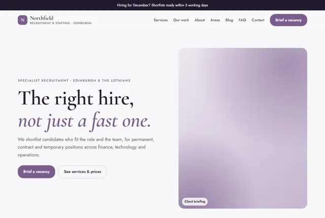 Design 2 for a recruitment agency website