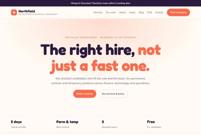 Design 3 for a recruitment agency website