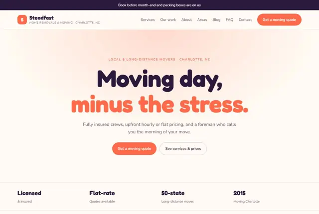 Design 3 for a moving company website