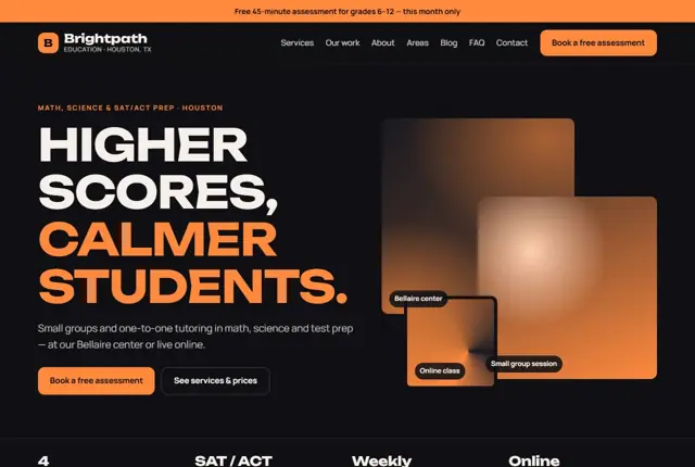 Design 3 for a tutoring center website
